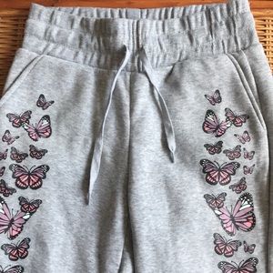 Butterfly designed sweatpants size small